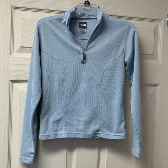 North Face 1/4 Zip Long Sleeve Blue Pullover XS - Picture 1 of 6